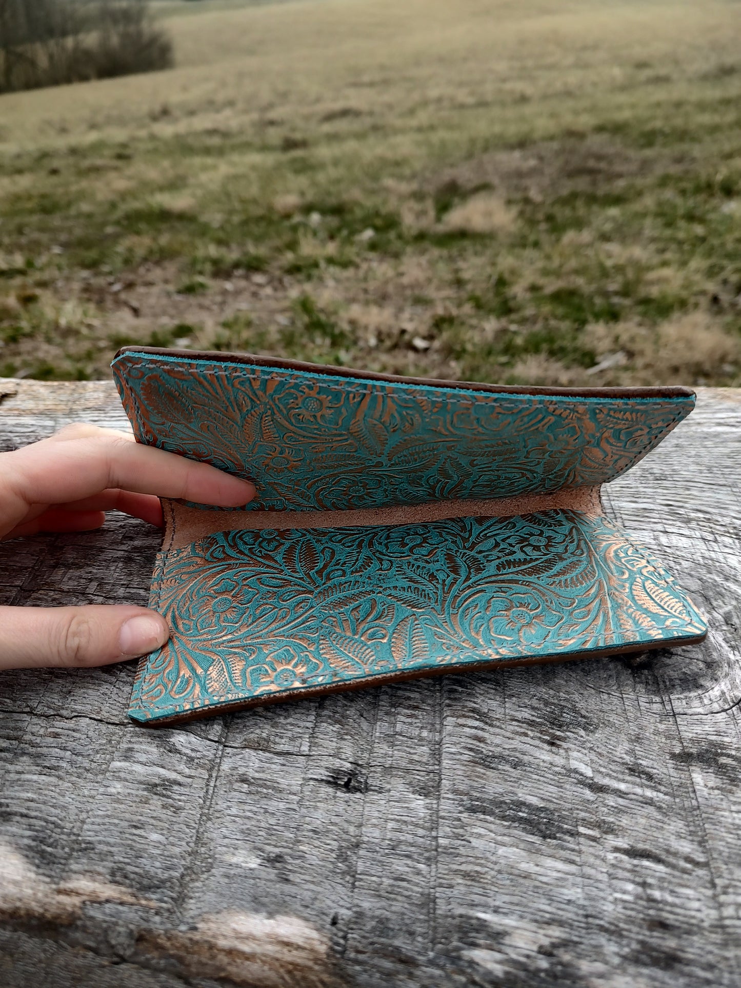 Floral Longhorn Checkbook Cover